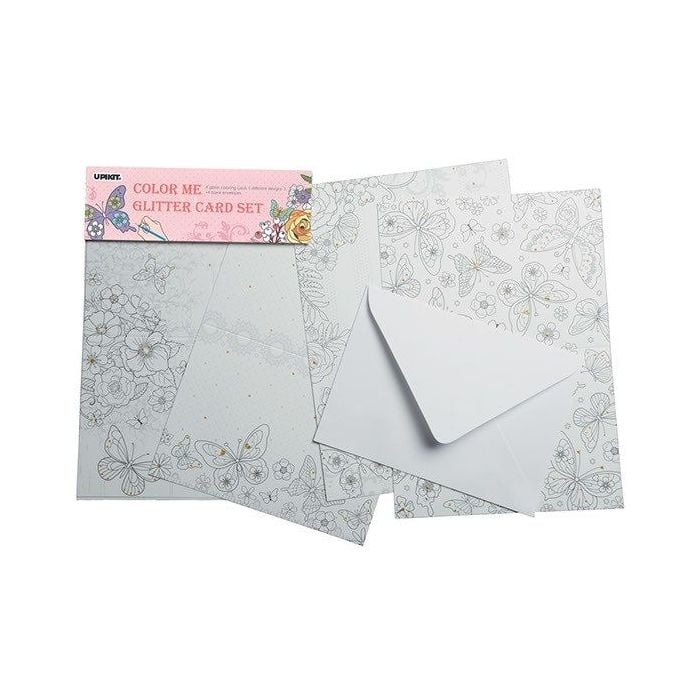 HOBBY2YOU Color Me Card set Flower (4 cards/4 envelopes)