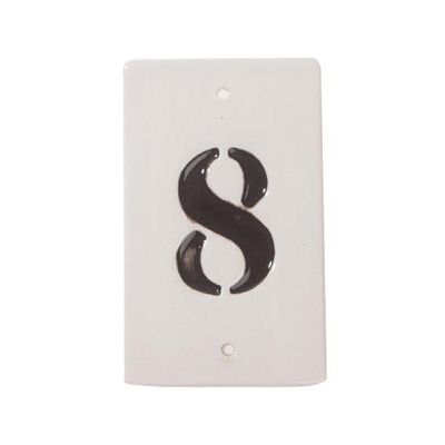 Skilte i keramik med tal nr. 8. til at hænge, H 10,20cm, B 6,30cm, Dybd, Hvid ⎮ 5706207458303 ⎮ DG_000791