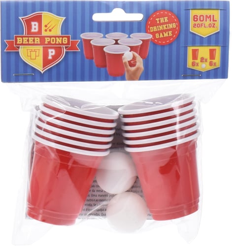 Beer pong sæt med 12 shotglas