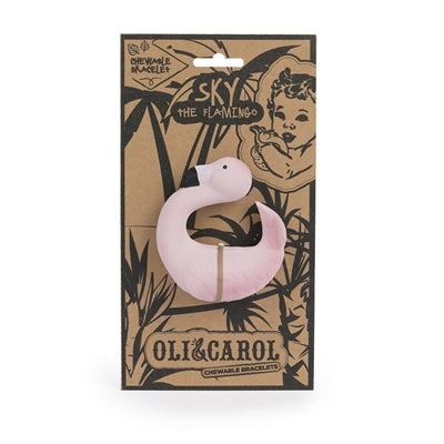 Oli & Carol Armbånd i naturgummi Flamingoen Sky  ⎮ 8437015928975 ⎮ RT_000025