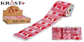 Krist - Gift ribbon Red &amp; Brown Christmas figure