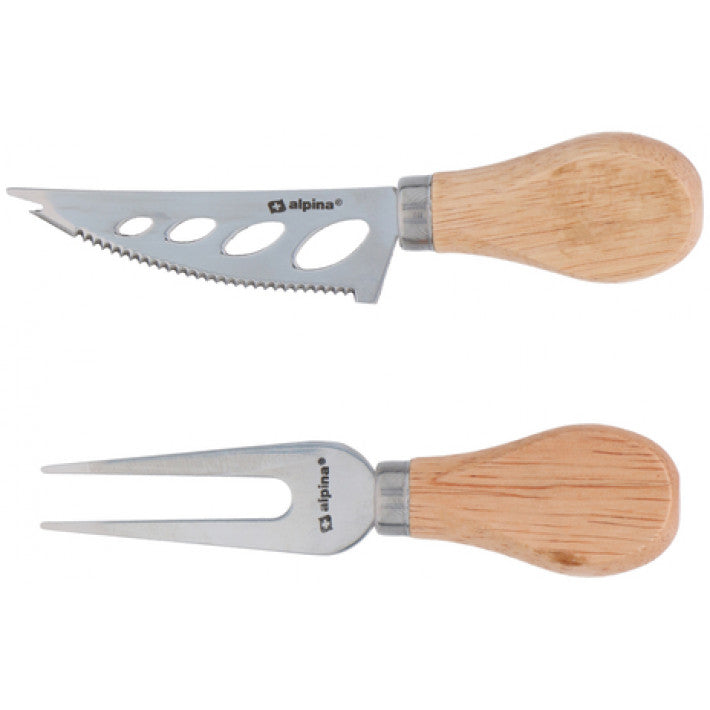 Alpina - Set with cheese knife and fork 13, 14 cm. Stainless steel