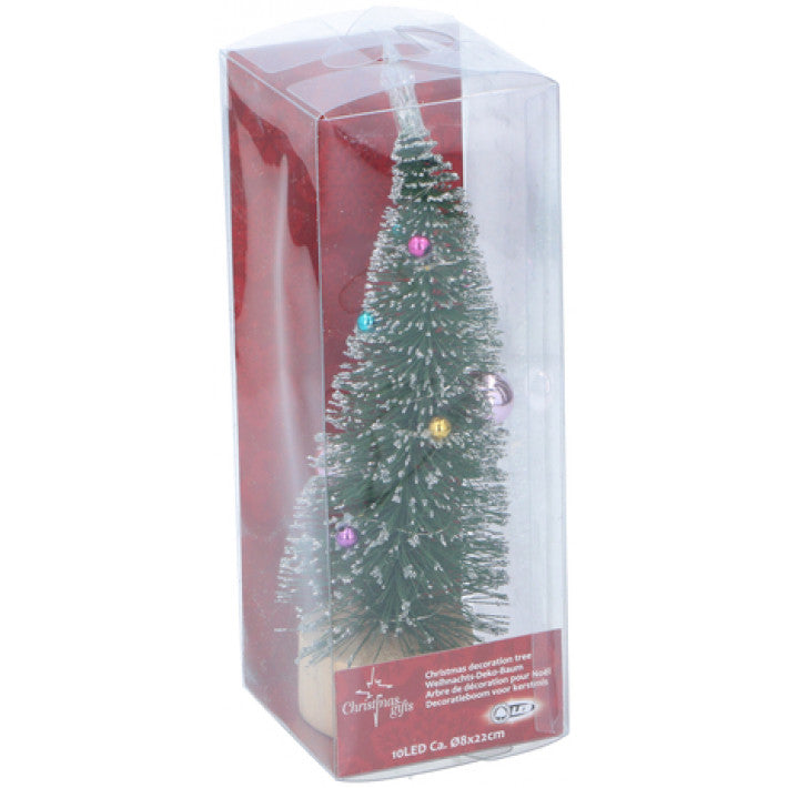 Christmas Gifts - 22cm Christmas tree on a wooden stand with 10 led lights