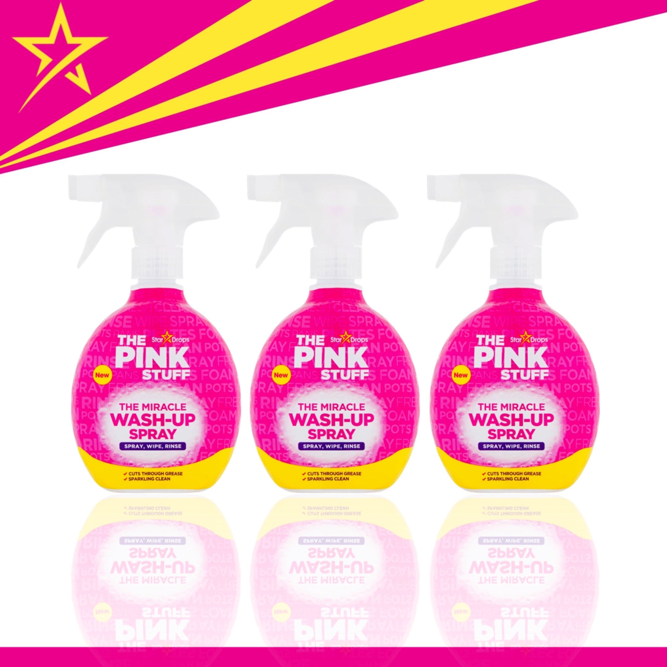 Buy The Pink Stuff - set of 3 dishwashing spray 500ml Stardrops online here  – Dollarstore.dk