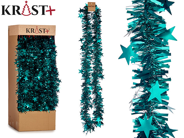 Krist - Garland 200x9cm - Metallic Green Color With Stars