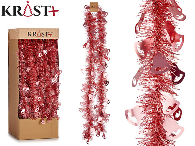 Krist - Garland 200x9cm - Metallic Pink Color With Bells