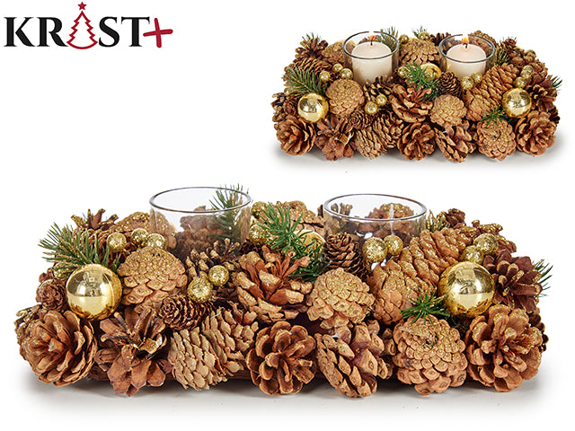 Krist - Candle holder table central for 2 lights decoration