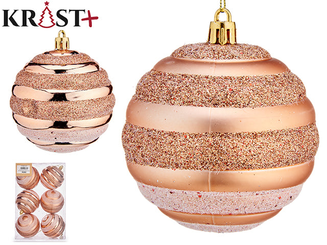 Krist - Christmas Baubles Champagne Theme 8cm - 6pcs