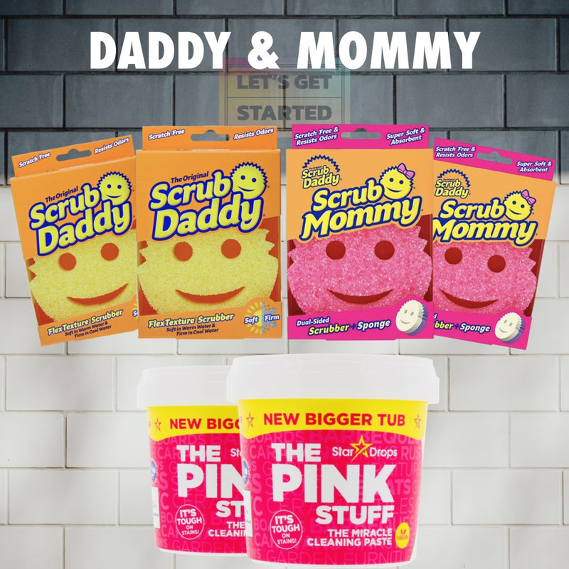 ScrubDaddy &amp; Mommy Teamwork Set With 2 pcs 850gr - The Pink Stuff Paste