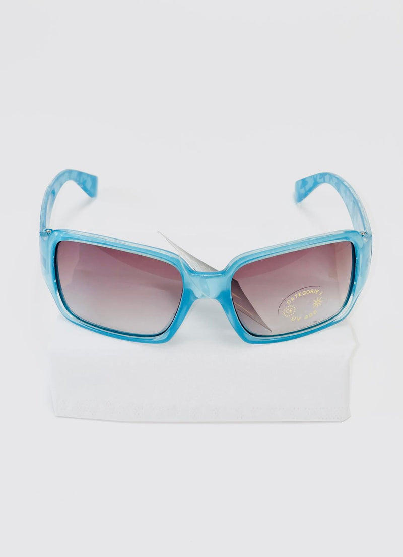 Children's sunglasses UV - Blue with flowers on the side