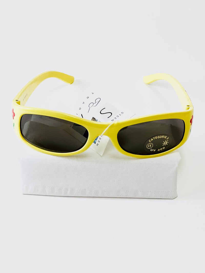 Children's sunglasses UV - Yellow with flowers