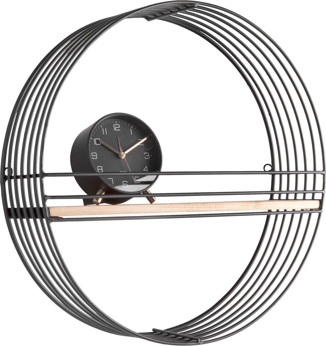 Wall stand Linea round black with shelf