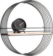Wall stand Linea round black with shelf