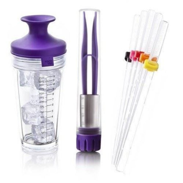 Vacuvin - Cocktail set with 6 recipe sticks