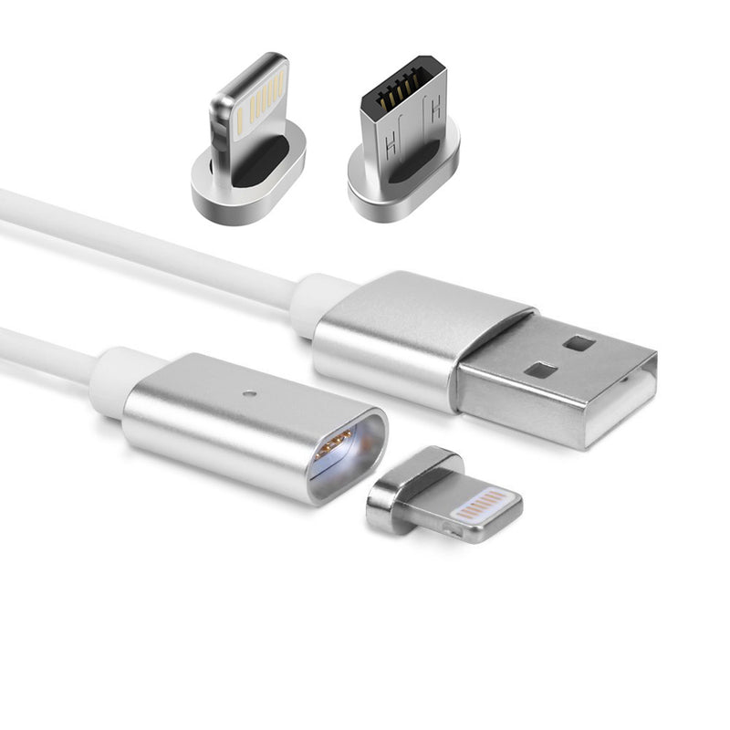 3 in 1 magnetic charger cable with Micro USB, Type C, Lightning connector 100cm