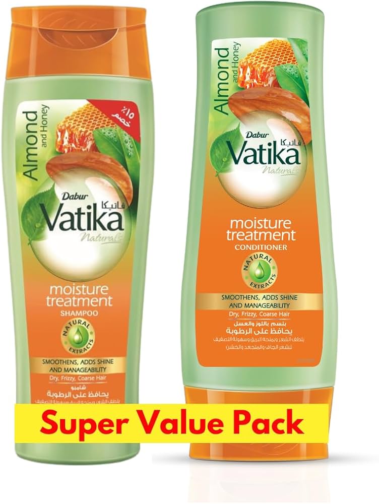 Vatika Pakketilbud Shampoo 400m & Balsam 400m Mandel og honning