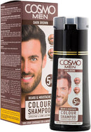 Cosmo Hårfarve/ Skæg Shampoo – [Dark Brown] (180 ml)