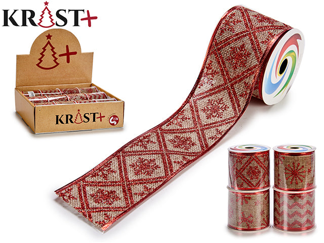 Krist Gift band fabric with print 6.5 x 270 cm (random variant)