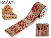 Gray Gift ribbon with print 6.5 x 270cm (Read info).