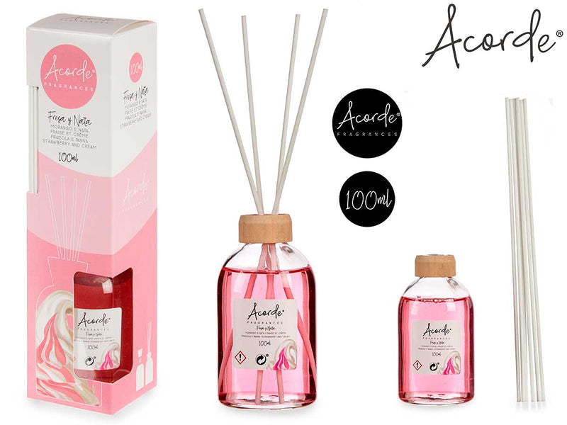 Acorde Fragrance sticks glass liquid 100ml - Strawberry &amp; cream