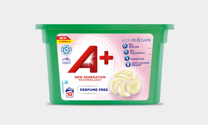 A+ Vaskekapsler – Perfume Free (10 stk)