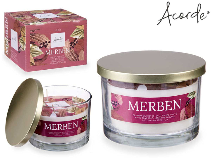Acorde - Huge premium scented candle in glass with metal lid 12.5 x 9 cm