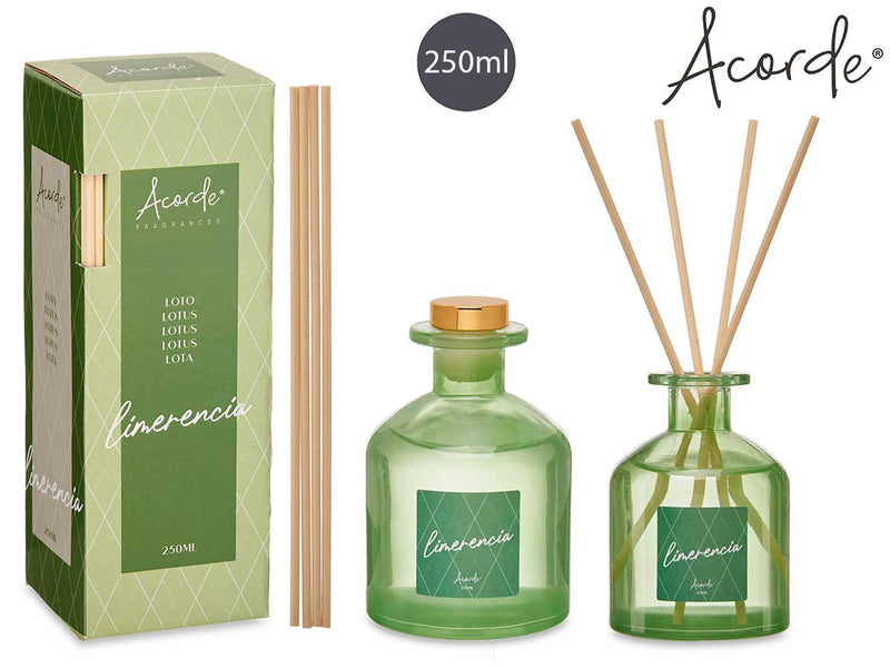 Acorde - 250 ml Fragrant liquid glass with scent sticks gift box Lotus