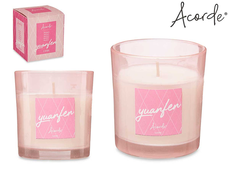 Acorde - 35 hours 120gr scented candle in glass in gift box Peony