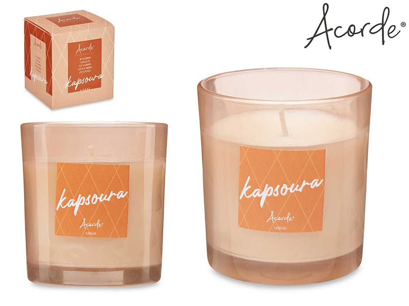 Acorde - 35 hours 120gr scented candle in glass in gift box Ginger