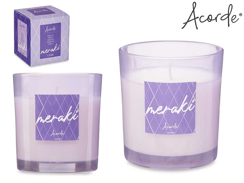 Acorde - Meraki 120gr scented candle in glass Violette in gift box 35 hours
