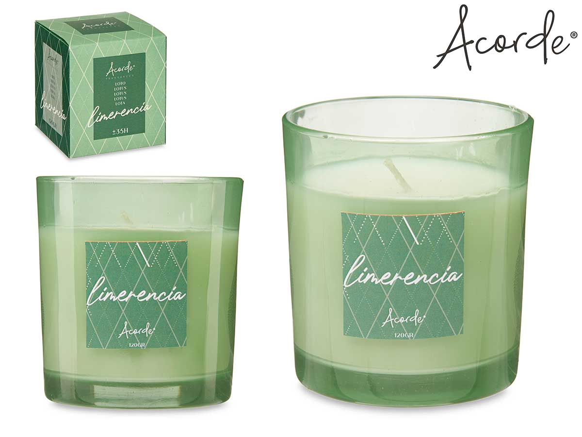 Acorde - Cimerencia 120gr scented candle in glass Lotus in gift box 35 hours