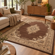 Royal Classic Tæppe - 160×215 cm Brun & Creme med Orientalsk Mønster