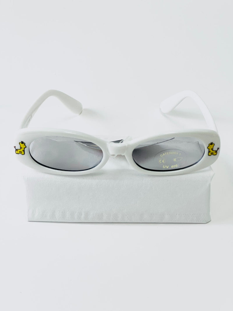 Children's sunglasses UV - White with plush animal