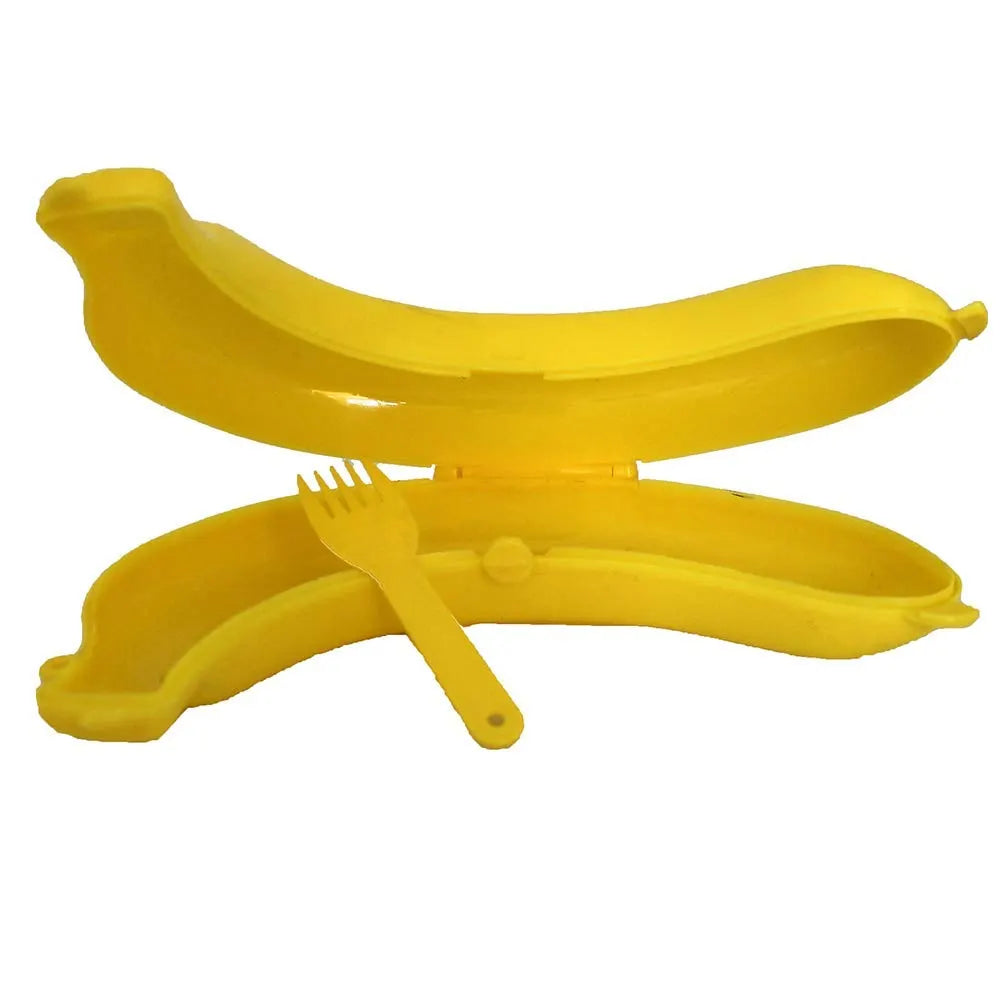 Banan Beholder med gaffel. Gul