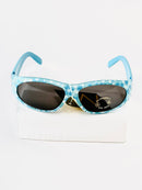 Children's sunglasses UV - light blue matte with flowers