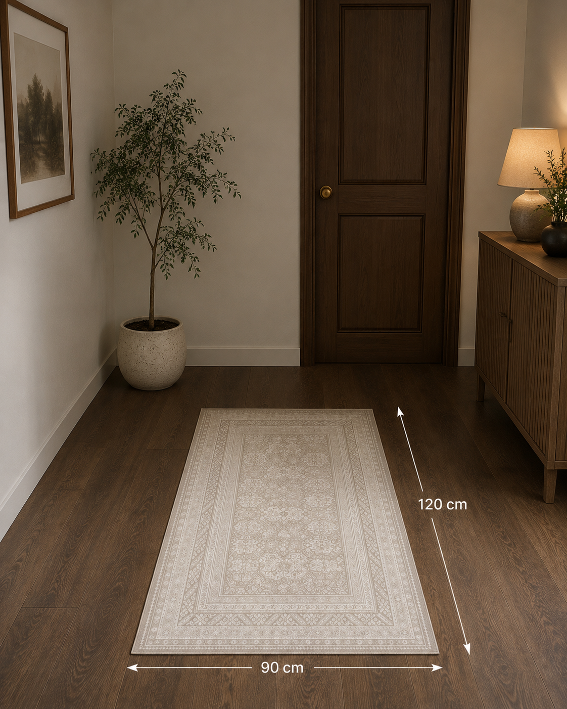 Elegant Heritage Tæppe – Creme/Beige 90 x 120 cm