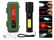 Genopladelig Multifunktionel LED-Lommelygte – Kraftigt Lys & Flere Lysfunktioner – 14 cm