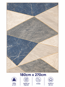 Stilrent tæppe 180x270 cm - Royal Marble Blue