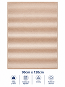 stilrent tæppe 90x120 cm i beige med brune striber
