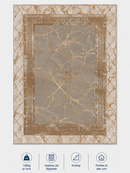 Stilrent tæppe 90x120 cm i beige og lyseblå – tyrkisk design