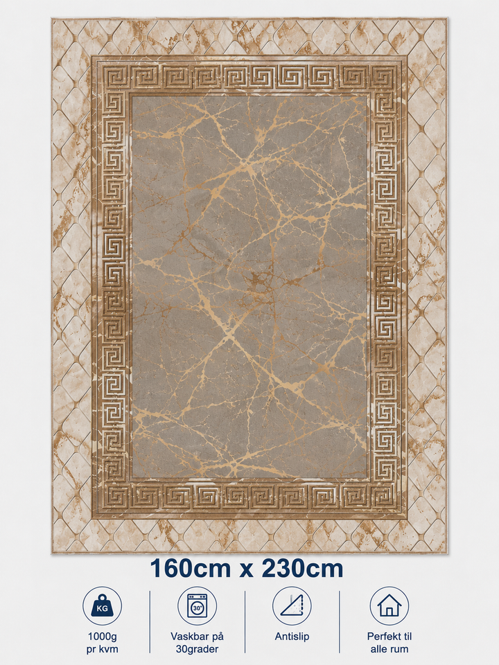 Stilrent tæppe 160x230 cm, Imperial Marble Beige