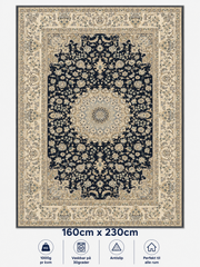 Stilrent tæppe 160x230 cm, Royal Heritage Navy