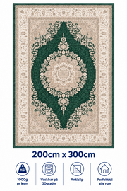 Royal Medallion Tæppe - 200x300 cm - Emerald Beige