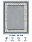 Stilrent tæppe 160x230 cm, Nordic Mosaic Grey
