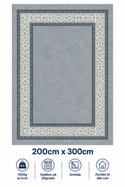 Lattice Border Tæppe - 200x300 cm - Silver Grey