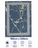Stilrent tæppe 160x230 cm, Royal Marble Blue