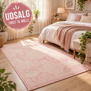 Dover Tæppe - 160x245 cm Rosa & Creme Vintage Design