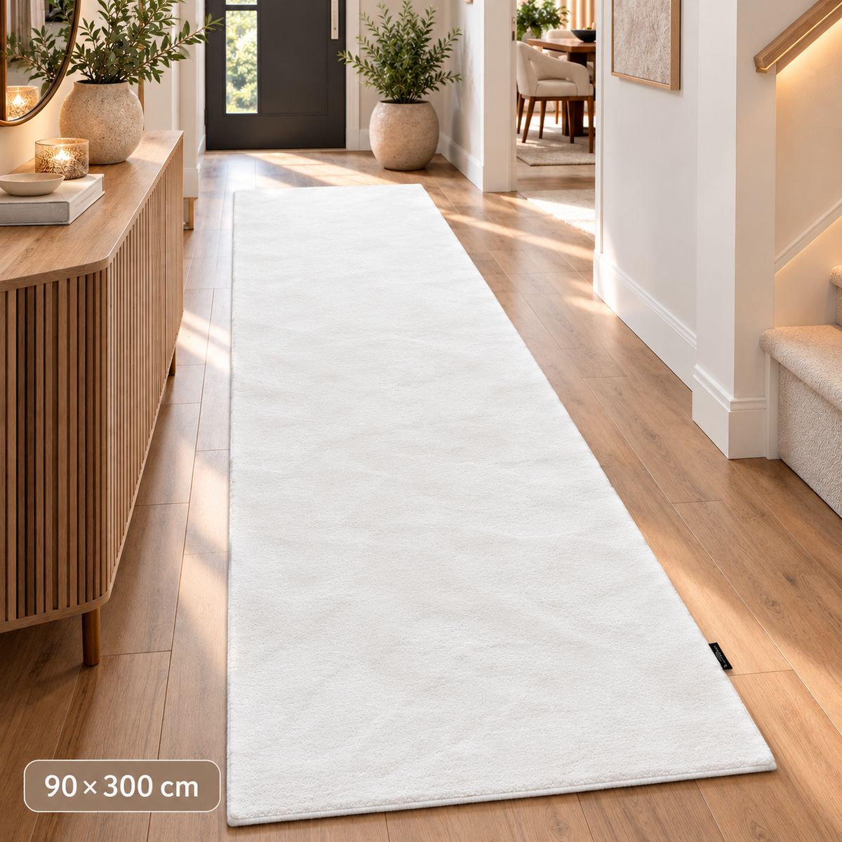 CloudSoft Pelstæppe - 90×300 cm Hvid Ekstra Tyk & Blød