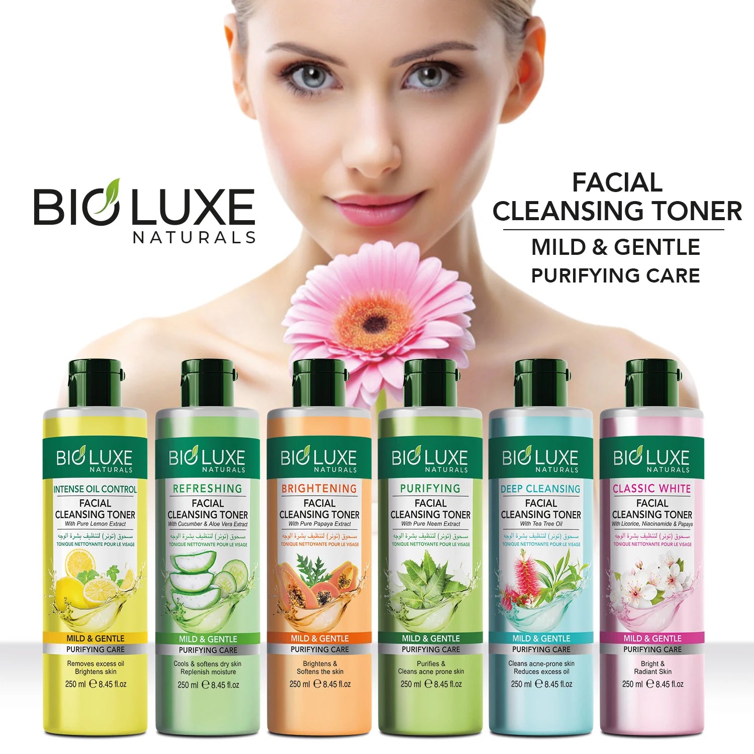BioLuxe Ansigts renser Toner (250ml) – Mild & Skånsom Rensepleje