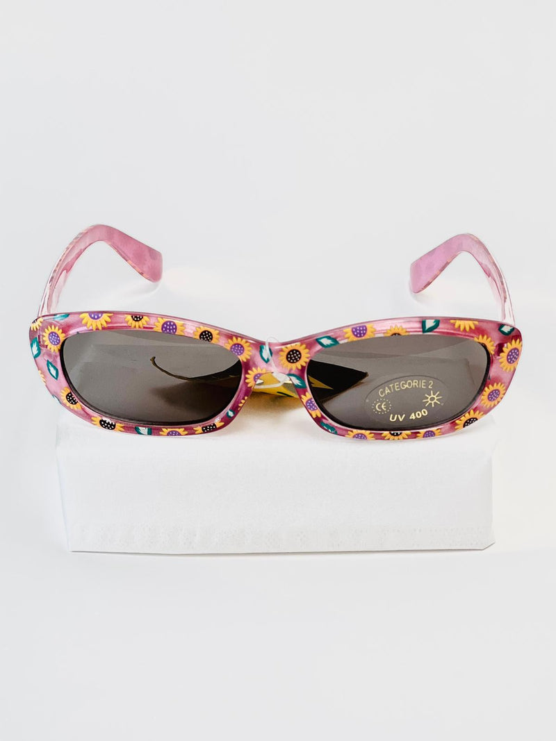 Children's sunglasses UV - Pink with summer flowers
